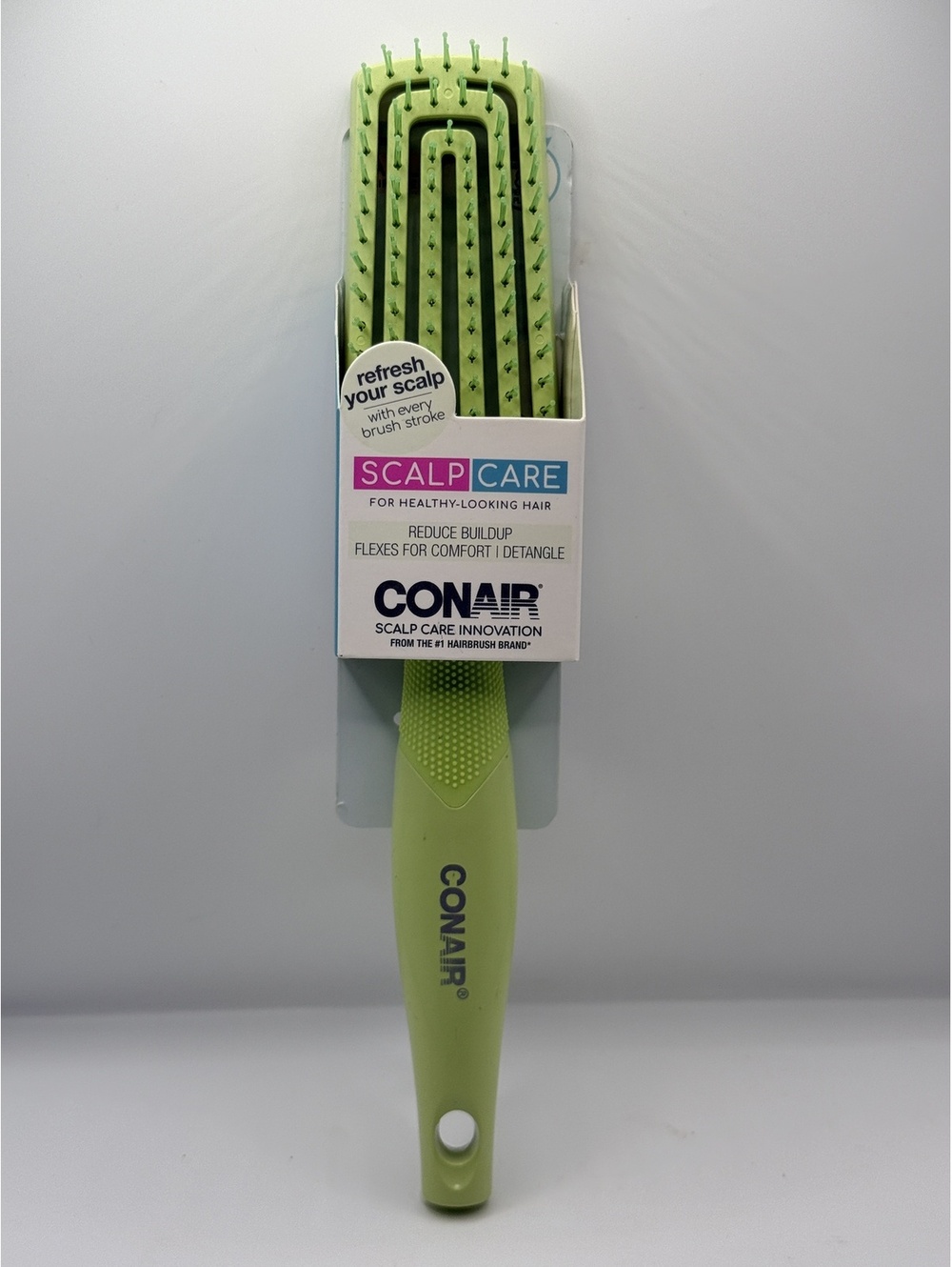 ⭐PICK 3/$15 Conair Scalp Care Flexi Head Slim Cushion Brush Green